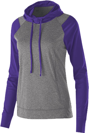Ladies' Echo Hoodie - Holloway 222739-graphite Heather- Royal-s Ladies Echo (334x450), Png Download