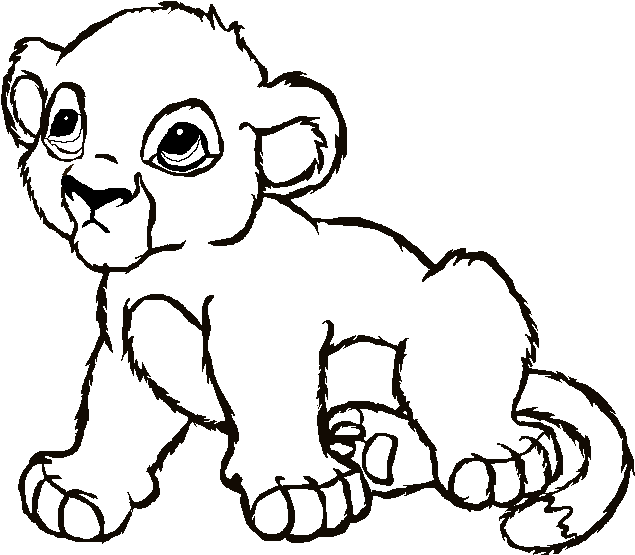 A Cubby Outline2 - Cute Lion Coloring Pages (660x732), Png Download