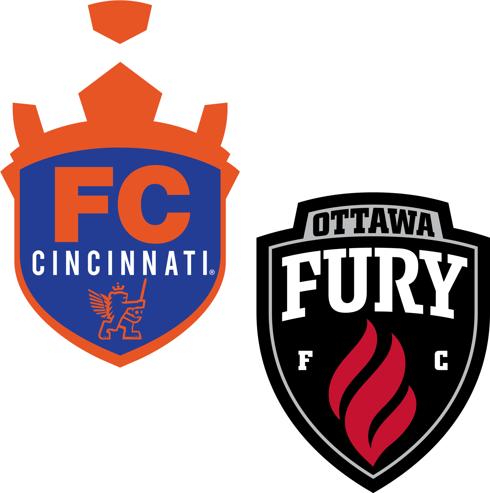 Fc Cincinnati Vs - Ottawa Fury Logo (2364x1844), Png Download