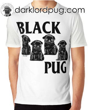 Love This Black Flag Bars Pugs Pug Shirt Find This - Black Pug T Shirt (372x375), Png Download
