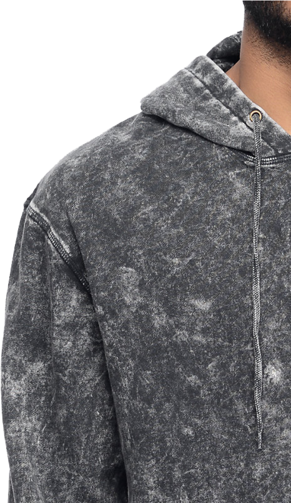 Zegaapparel Charcoal Acid Washed Stylish Pullover Hoodie - Hood (1000x1000), Png Download