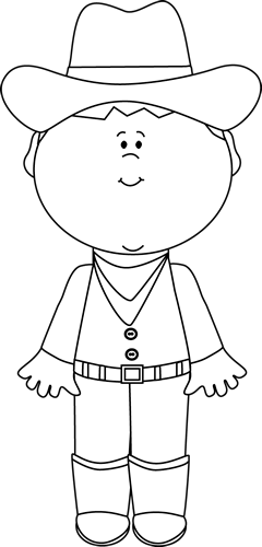 Black And White Cowboy - Cowboy Clipart Black And White Png (240x500), Png Download