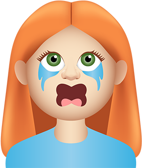 Gingermoji7 All408px 0005 Layer Comp 6 Straighthairgirlcrying - Portable Network Graphics (408x408), Png Download