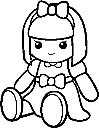 A Pretty Rag Doll Coloring Page - Boneca De Pano Desenho (600x470), Png Download