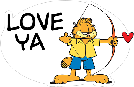 Love Ya - Garfield (490x317), Png Download