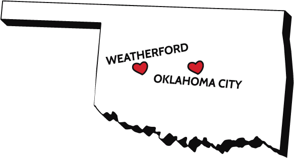 Oklahoma Map With Moments Of Bliss Midwifery Locations - Oklahoma (598x338), Png Download