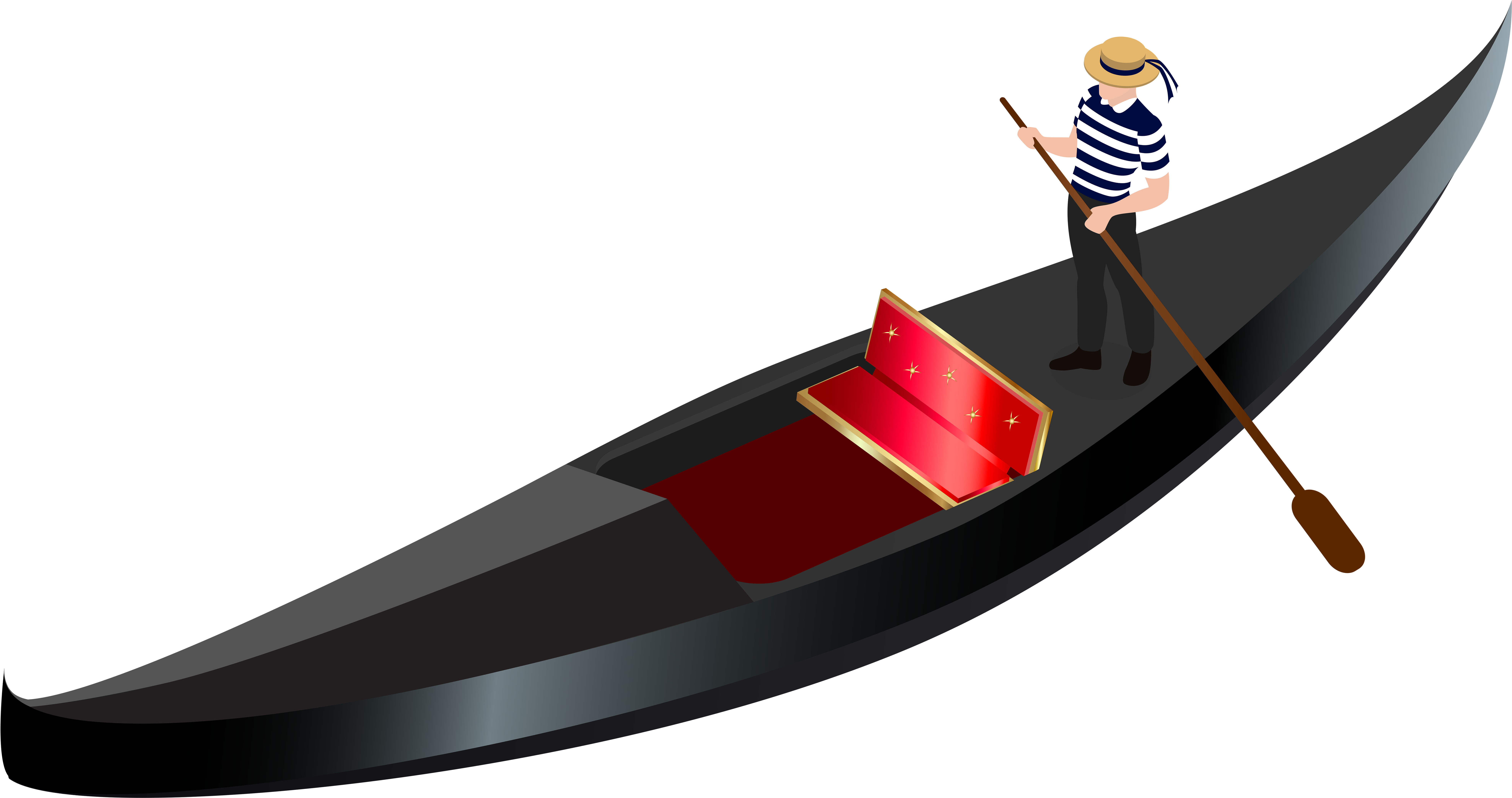 Canoe Clipart Transparent Background - Gondola Png (8000x4378), Png Download