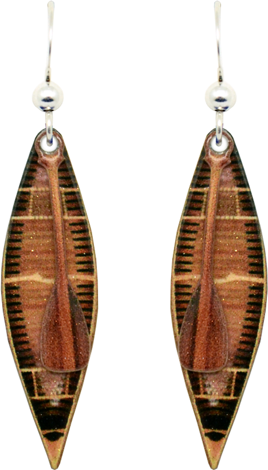 Canoe With Paddle - Earrings (1000x1000), Png Download