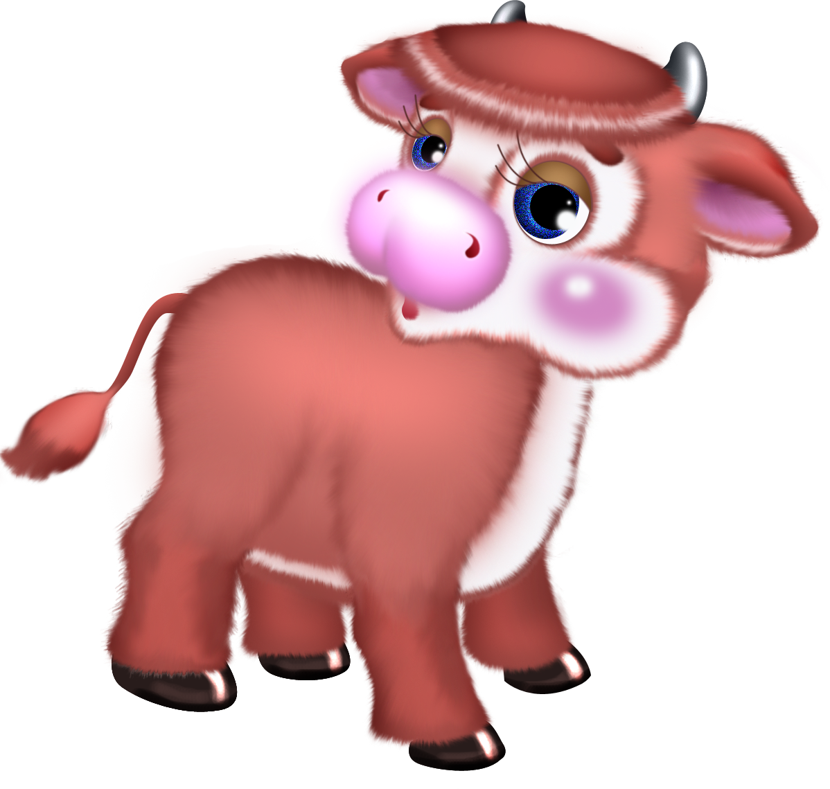 Cute Cow Clipart Transparent (1198x1139), Png Download