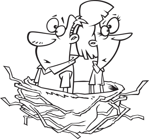 How To Turn An Empty Nest Into A Nest Egg - Empty Nester Drawing (500x468), Png Download