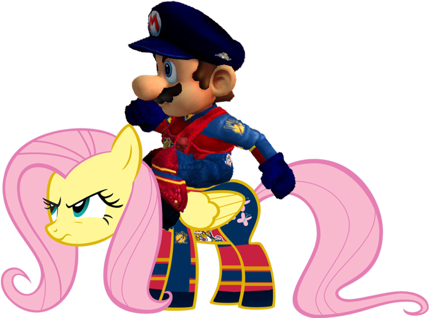 More Like Luigi And Fluttershy By Rainbowmario11 - Fluttershy X Bowser Jr (900x677), Png Download
