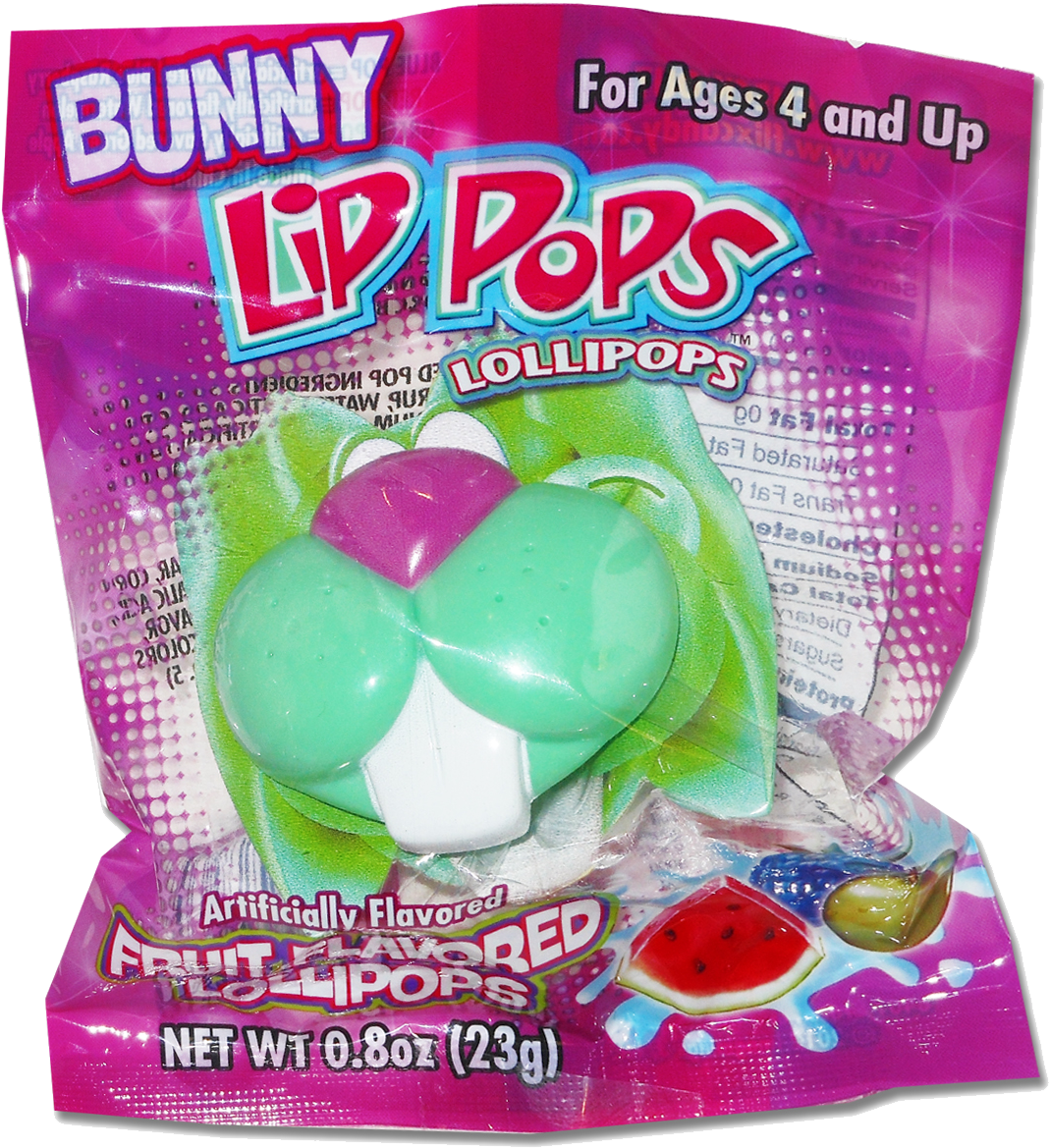 Bunny Lip Pops - Flix Big Stuff Lip Pops Lollipops, Wild Blue Raspberry (1161x1200), Png Download