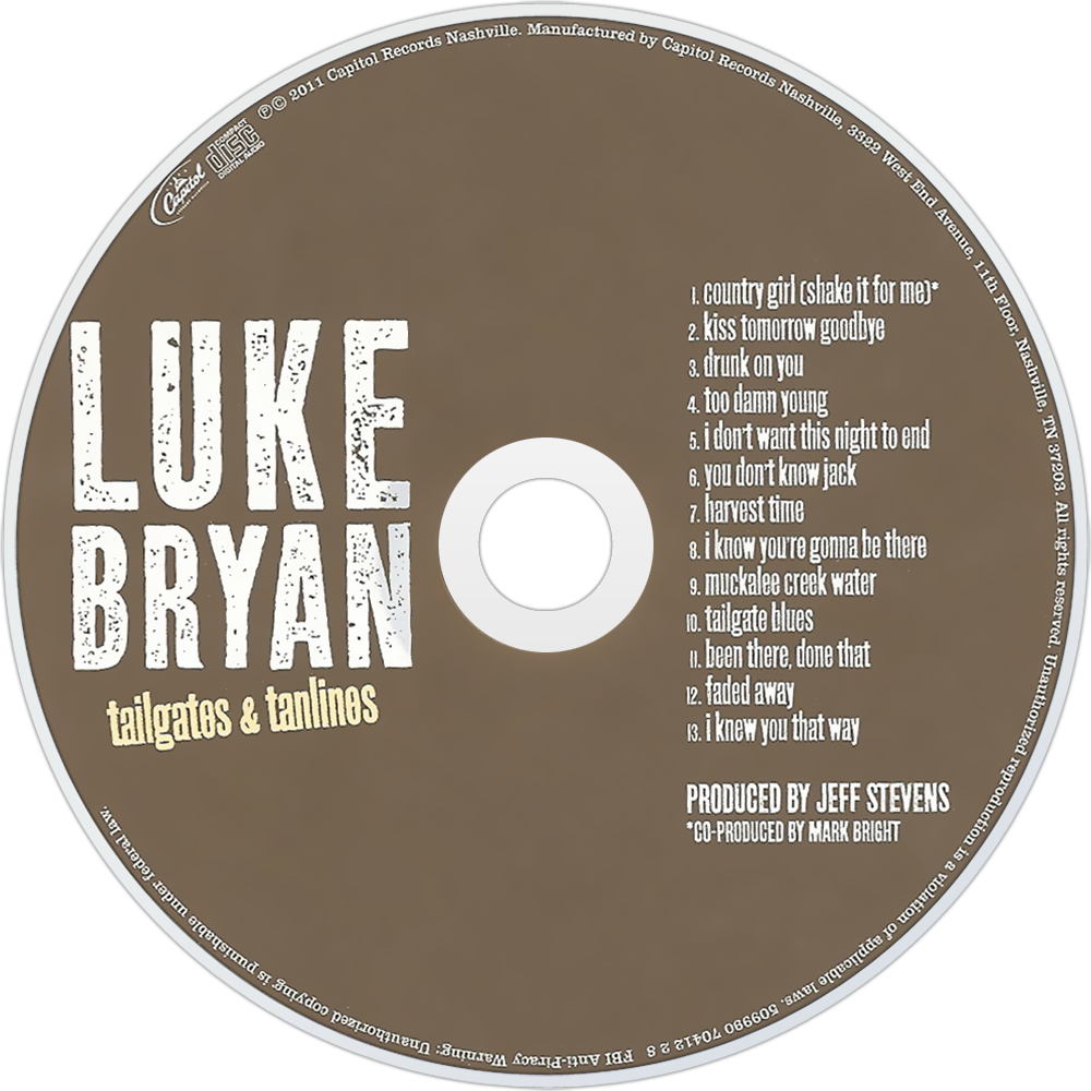 Luke Bryan Tailgates & Tanlines Cd Disc Image - Luke Bryan - Tailgates And Tanlines [cd] (1000x1000), Png Download