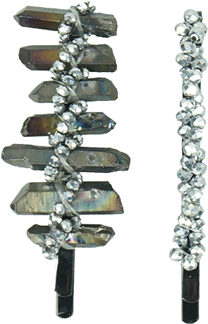 Pink Pewter Yvette Rock Bobby Pin - Chain (750x750), Png Download