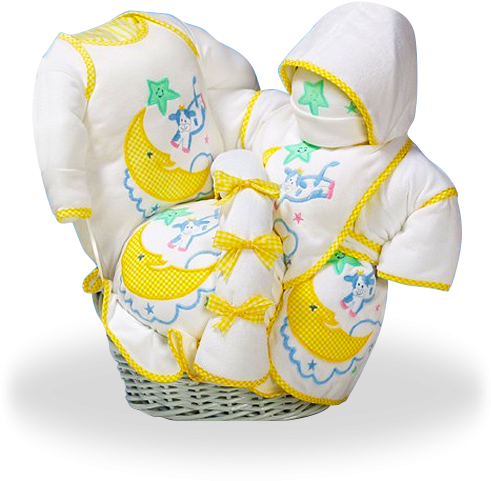 Cute Cow And Moon Baby Gift Set - Baby Gift Basket - Cow And Moon (500x500), Png Download