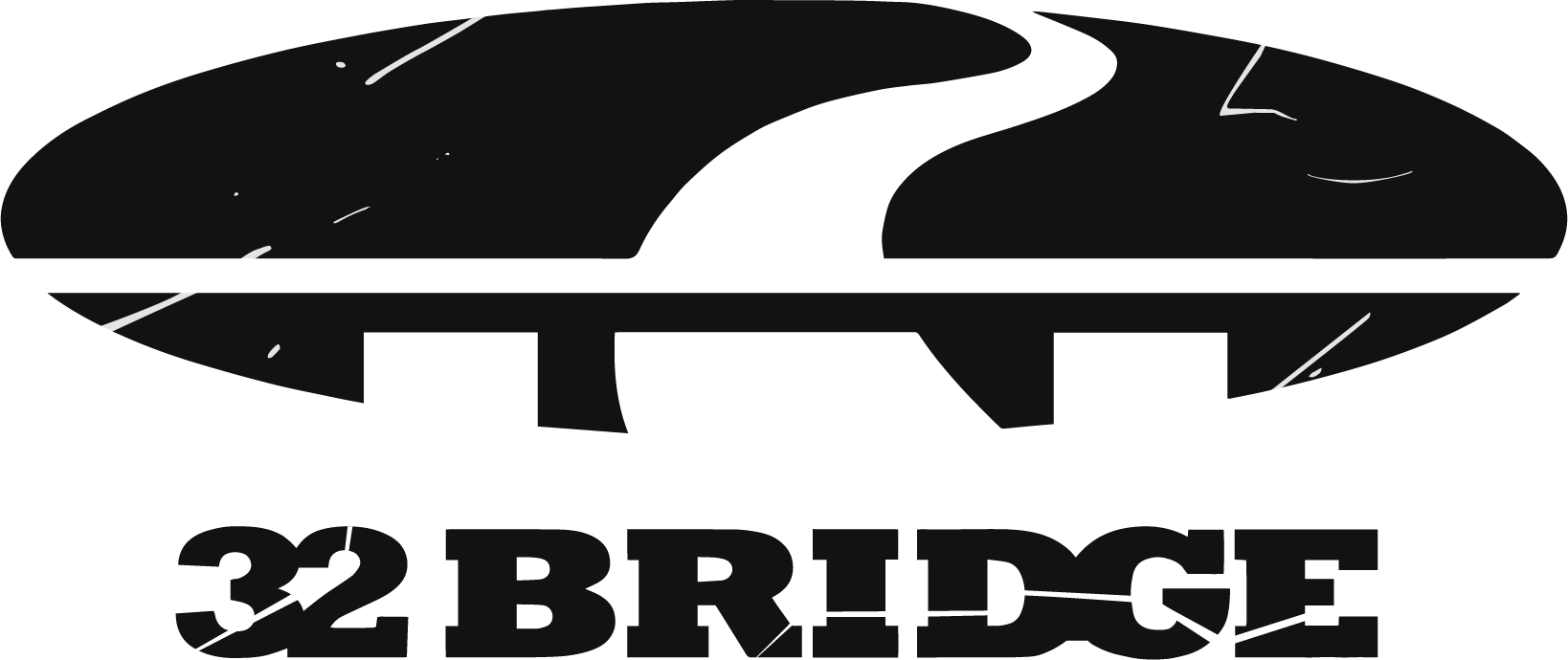 32 Bridge Symbol Near Black Textured - 32 Bridge (1638x690), Png Download