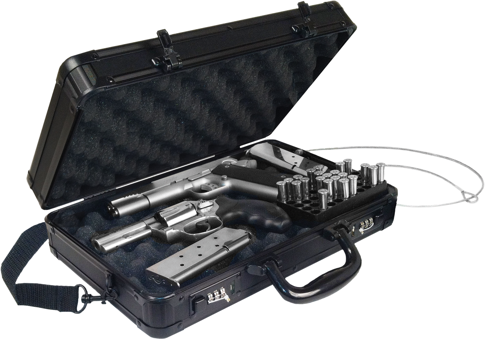 Locking Gun Case, Black On Black, Vaultz Vz00408 - Locking Gun Case Black (1886x1490), Png Download