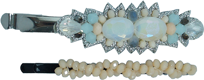 Pink Pewter 2 Piece Jeweled Bobby Pins - Felicia Bobby Pin (750x750), Png Download