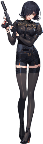 Rozzi - Black Survival Character (306x500), Png Download