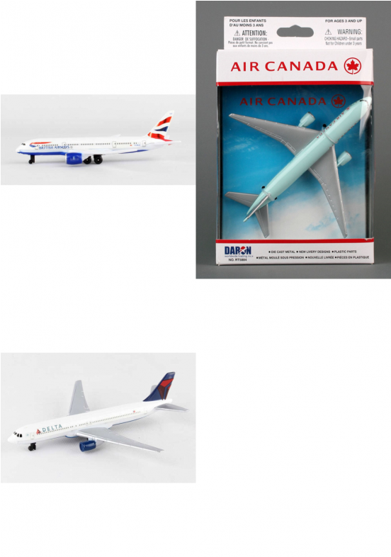 Authentic British Airways Air Canada Delta Airlines - Daron Air Canada Single Plane (800x785), Png Download