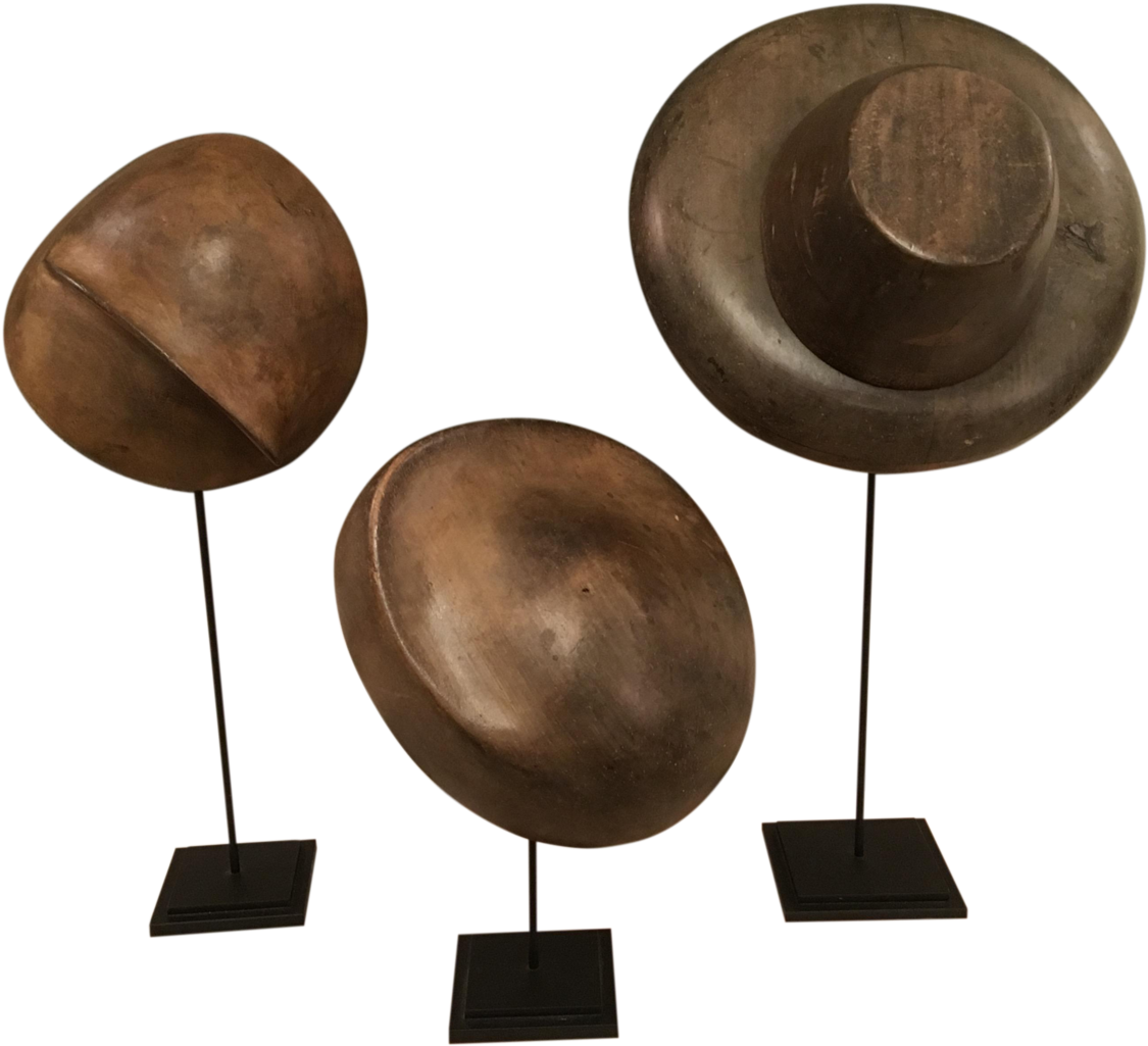 Set Of 3 French Millinary Hat Molds - Circle (1248x1137), Png Download