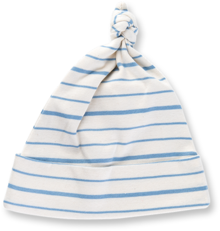 Blue French Stripe Knotted Hat - Beanie (600x600), Png Download