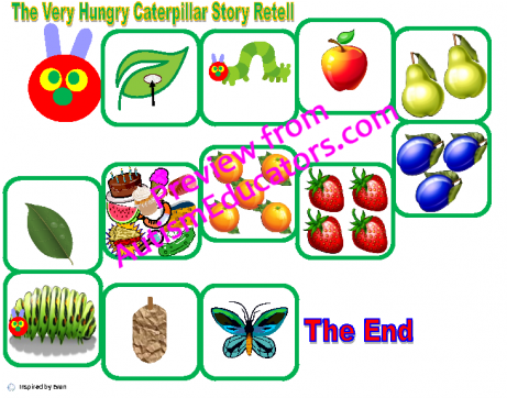 "hungry Caterpillar" Match, Sort, & Sequence For Autism - Sequence (500x500), Png Download