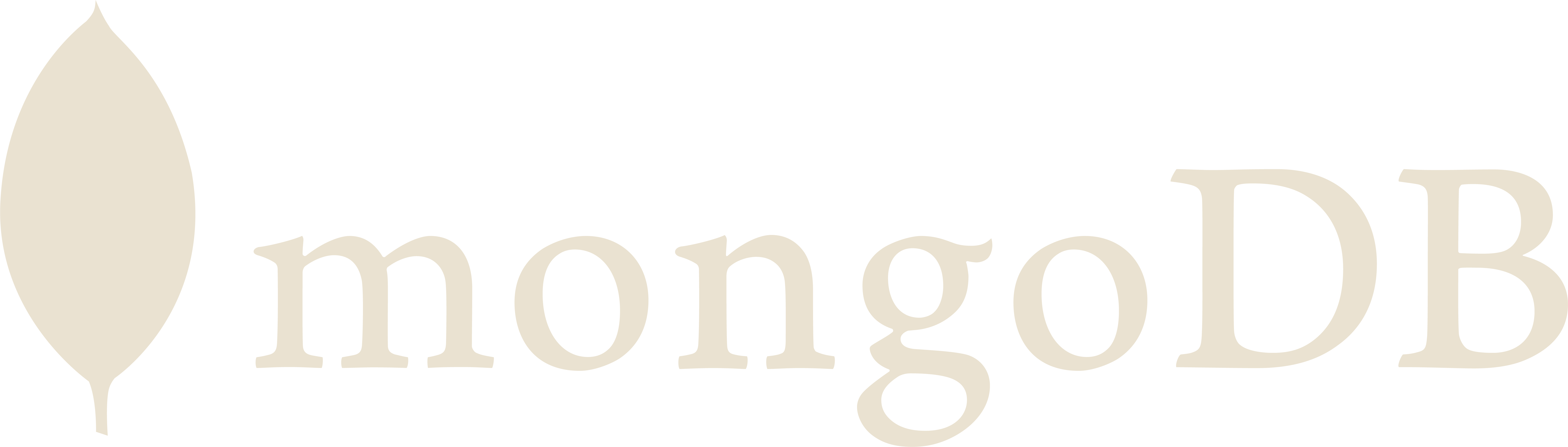 Mongodb White Logo-beige - Mongodb Hacked (8092x2306), Png Download