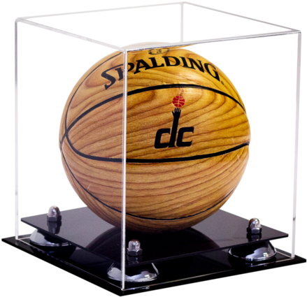 Miniature Basketball <br> Clear Display Case < - Better Display Cases: Mini Basketball Display Case (480x455), Png Download