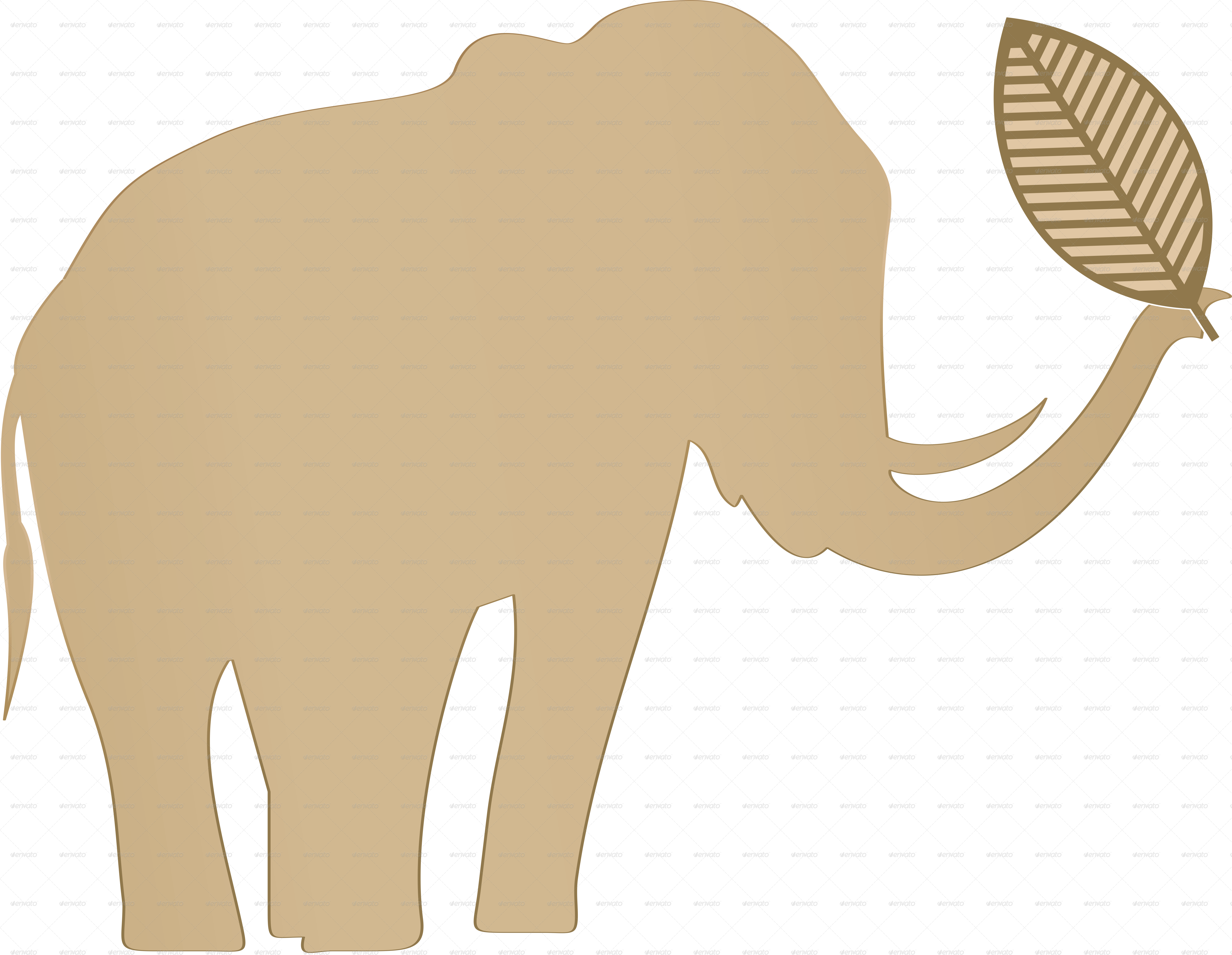 Elephant Tribal Art Design Jpg 900 C - Elephant Shape (5000x3874), Png Download