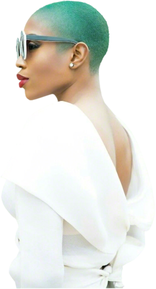 Blk Lady In Wht - Bust (316x585), Png Download