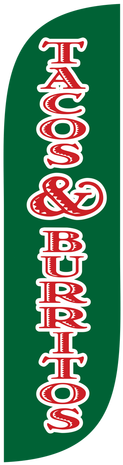 5ft Tacos & Burritos Feather Flag X Stand Pole Set - Tacos Burritos Feather Flag (500x500), Png Download