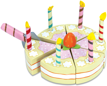 Previous - Next - Previous - Next - Vanilla Birthday - Birthday Cake Cut Into Slices (460x460), Png Download