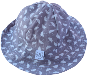 Summer Hat Umbrella Grey - Polka Dot (450x338), Png Download