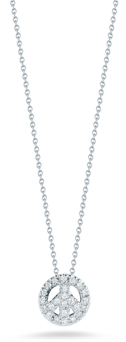 Roberto Coin Tiny Treasures 18k White Gold Peace - Collane Con Ancora Da Uomo (1600x1600), Png Download