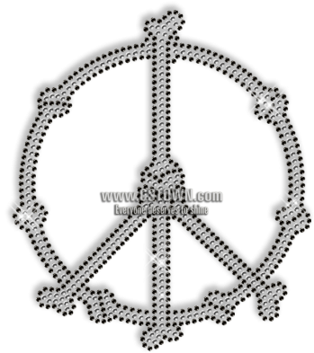 Hotfix Bones Strass Peace Sign Motif Pattern - Craigslist Gift Card (450x450), Png Download