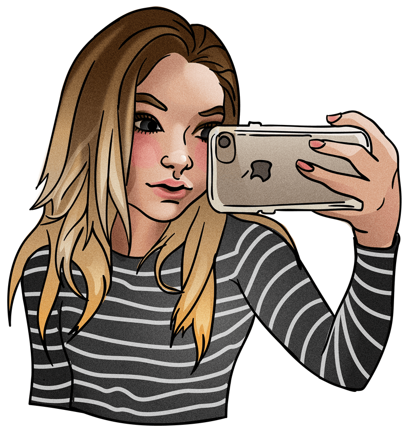 Normal Selfie Sig - Girl (800x844), Png Download