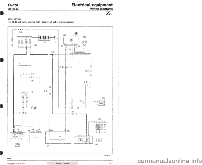 Fiat Punto 1998 176 1 Wiring Diagrams Workshop Manual - Technical Drawing (960x679), Png Download