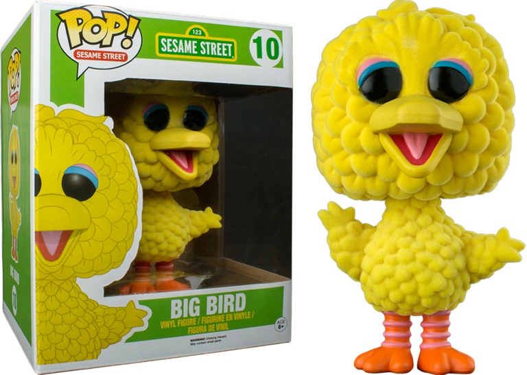 Big Bird Flocked Variant 6" Super-sized Pop Vinyl Figure - Big Bird Pop Vinyl (768x547), Png Download