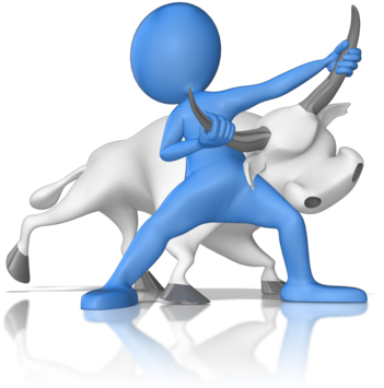 Are You Living Life On Autopilot, Or Taking The Bull - Courage At Work (400x369), Png Download