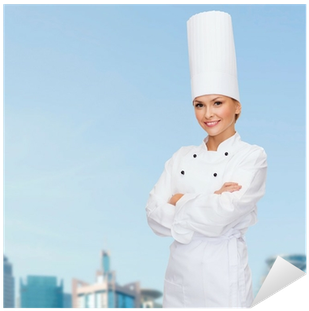 Smiling Female Chef With Crossed Arms Sticker • Pixers® - Chef (400x400), Png Download