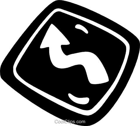 Winding Road Signs Royalty Free Vector Clip Art - Normal Distribution (480x433), Png Download