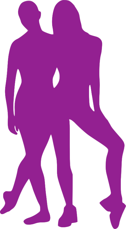 Danse Clipart Purple - Purple Couple Silhouette Transparent (440x800), Png Download