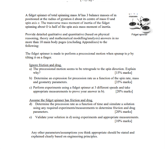 A Fidget Spinner Of Total Spinning Mass M Has 3 Balance - Mass (1024x576), Png Download