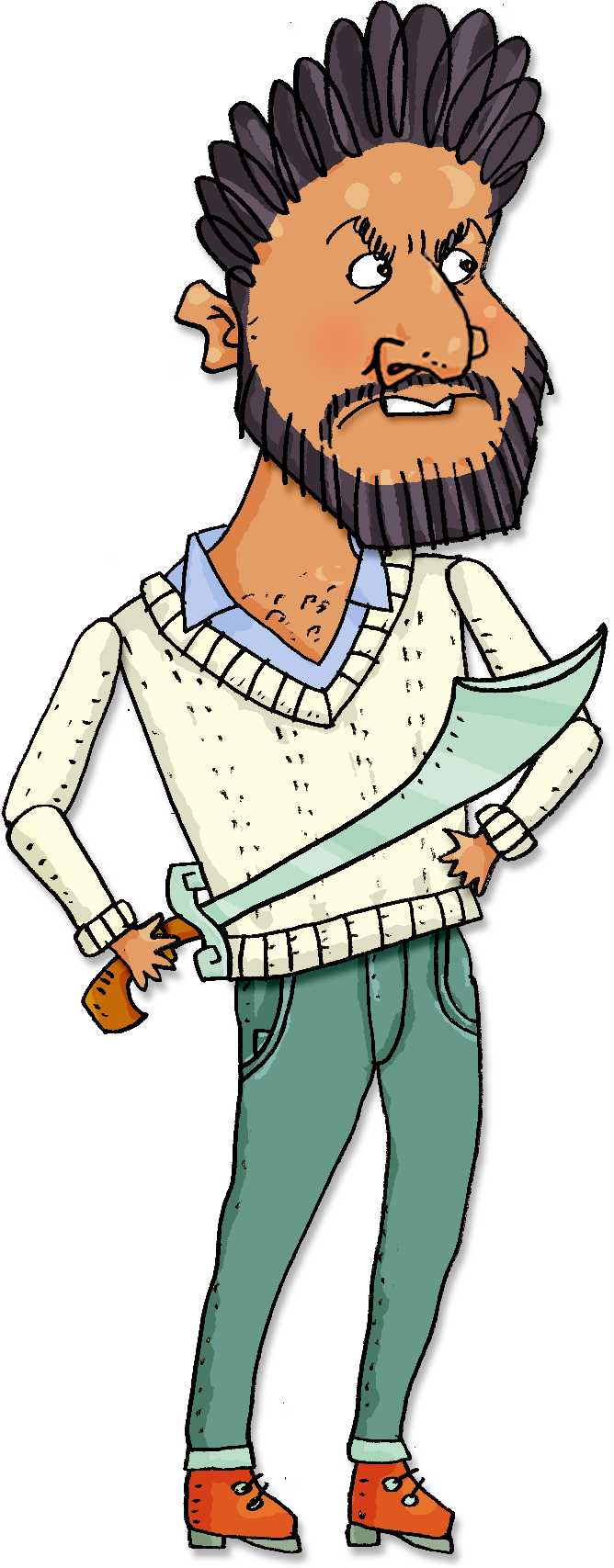 Muhammad Hamza Tzortzis - Cartoon (668x1707), Png Download