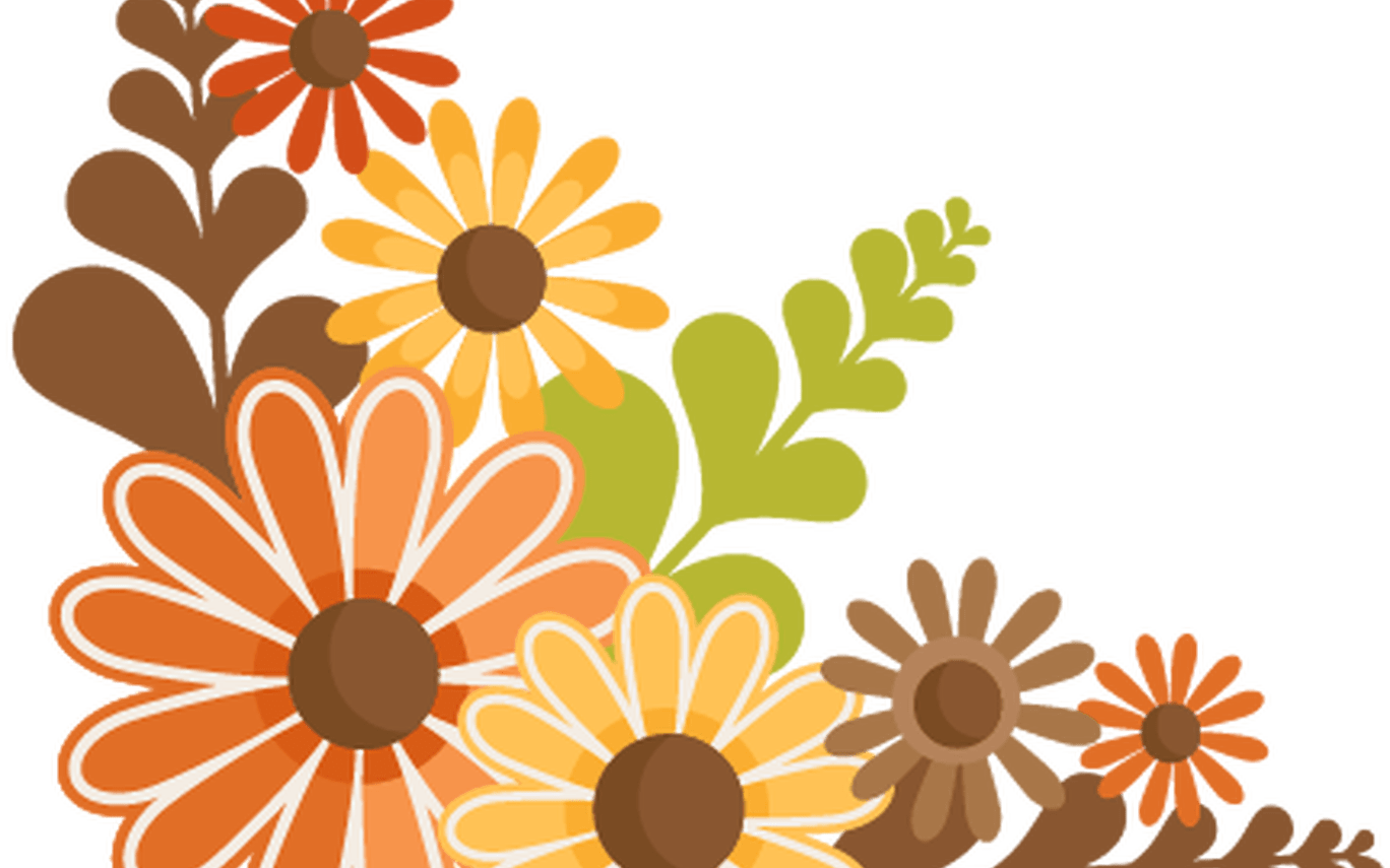 Fall Flowers Svg Cutting Files For Scrapbooking Fall - Cute Fall Clipart (1368x855), Png Download