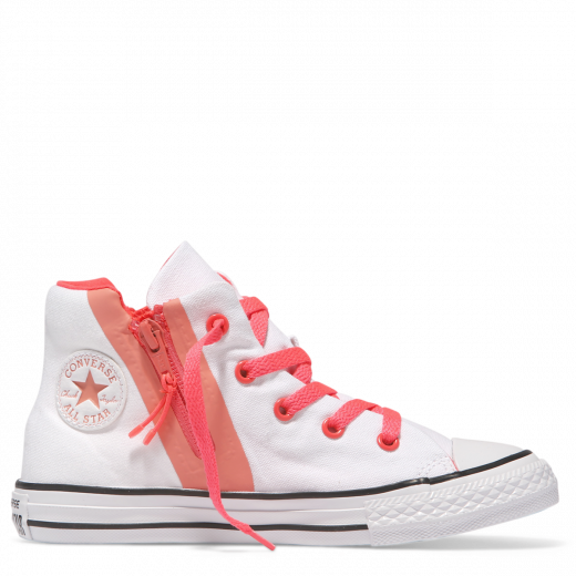 Chuck Taylor All Star Sports Zip Youth High Top White - Chuck Taylor All-stars (520x520), Png Download