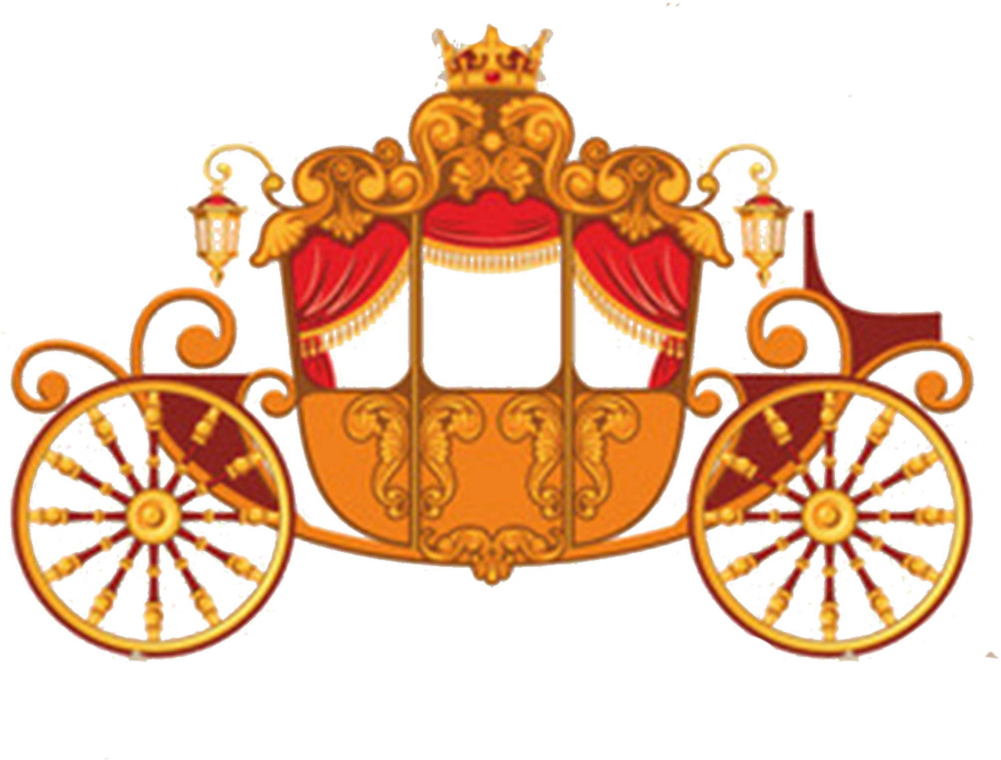 Orange Pumpkin Clipart Vintage - Cartoon Royal Carriage (2362x2362), Png Download