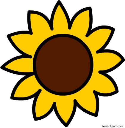 Sun Flower Clip Art - Sun Flowers Outlines (450x450), Png Download