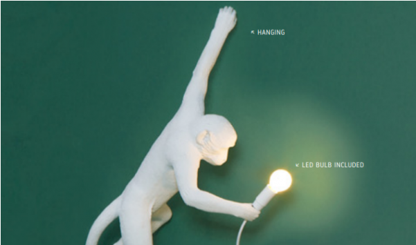 Seletti - Monkey Lamp - Hanging - Seletti - Monkey Lamp - Hanging - White (600x600), Png Download
